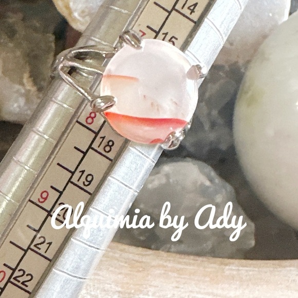 Silver and red crazy lace agate gem ring - Picture 3 of 3